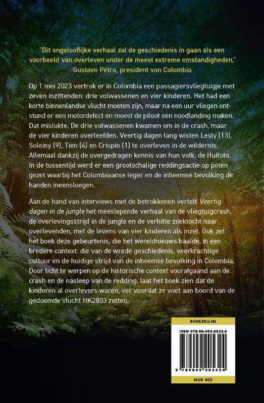 Achterkant van Veertig dagen in de jungle
