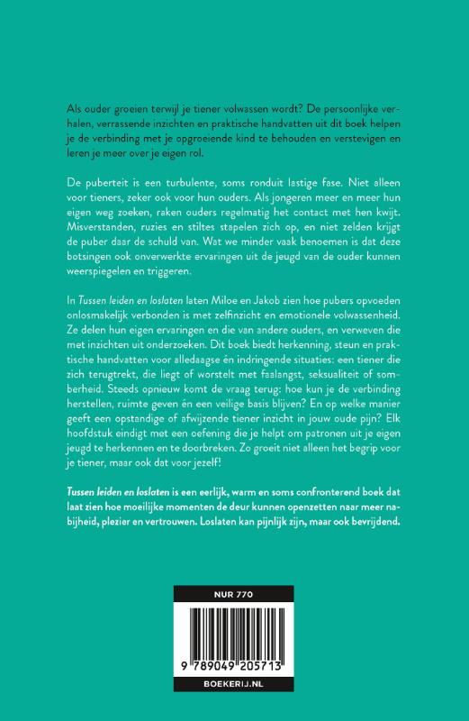 Achterkant van Tussen leiden en loslaten