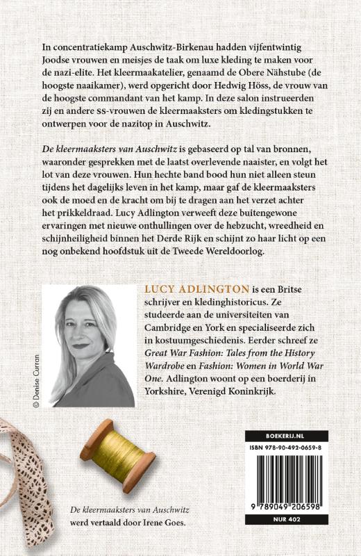Achterkant van De kleermaaksters van Auschwitz