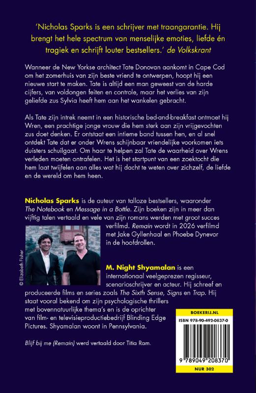 Achterkant van Blijf bij me (Remain)