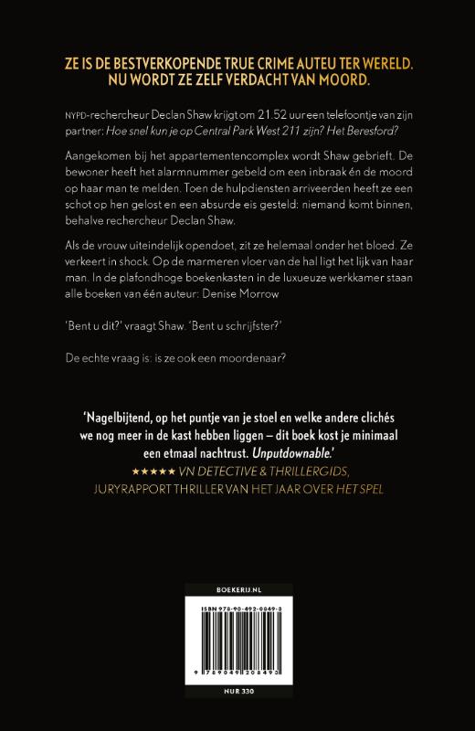 Achterkant van De schrijfster