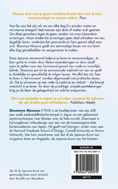 Achterkant van Zen & de Japanse kunst van eenvoudig leven