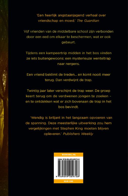 Achterkant van De trap in het bos
