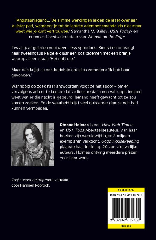 Achterkant van Zusje onder de trap