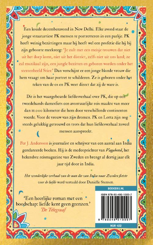 Achterkant van Het wonderlijke verhaal van de man die van India naar Zweden fietste voor de liefde