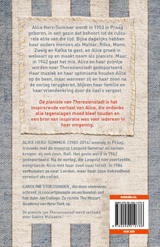 Achterkant van De pianiste van Theresienstadt