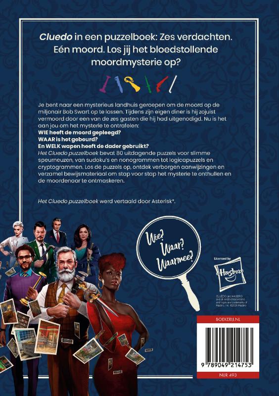 Achterkant van Het Cluedo puzzelboek