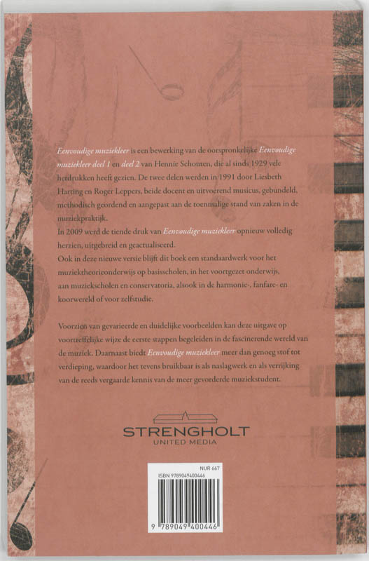 Achterkant van Eenvoudige muziekleer