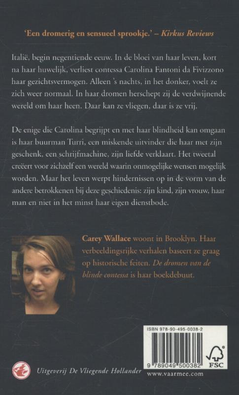 Achterkant van De dromen van de blinde contessa