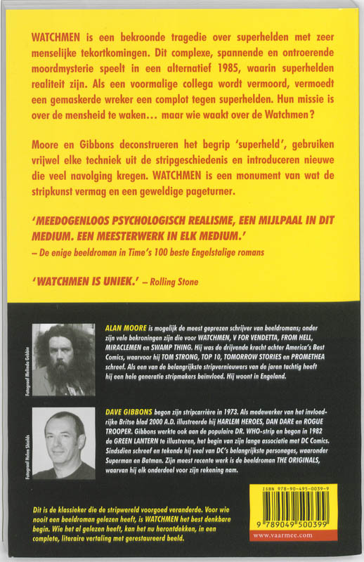 Achterkant van Watchmen