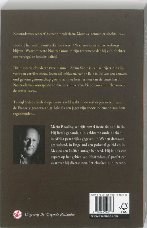 Achterkant van Het Nostradamus Complot