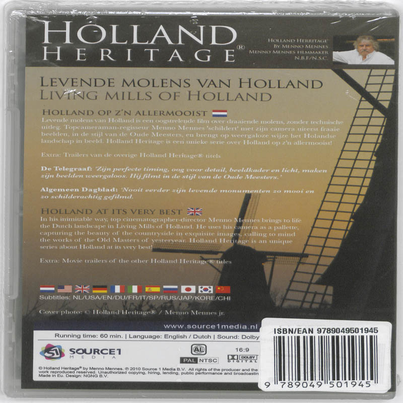 Achterkant van Holland Heritage - Levende Molens van Holland