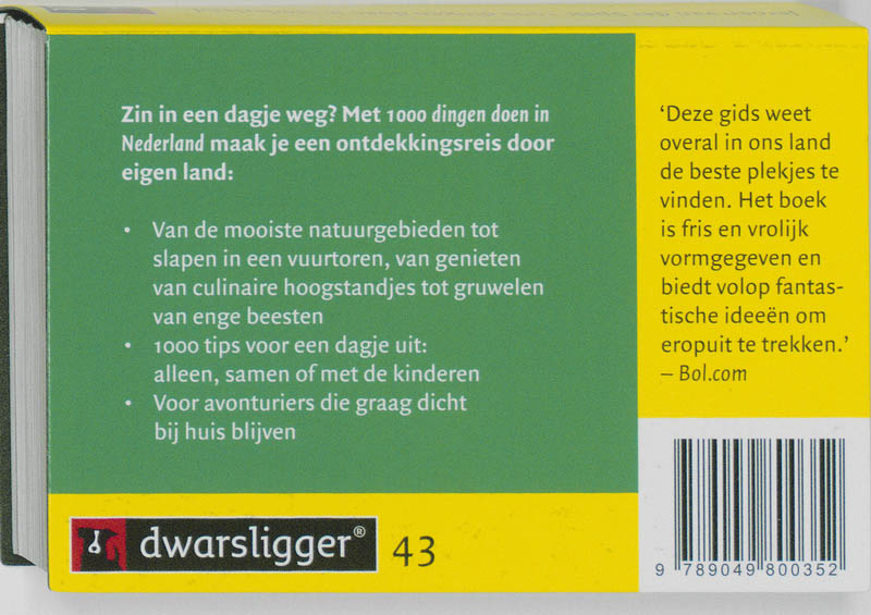 Achterkant van 1000 dingen doen in Nederland