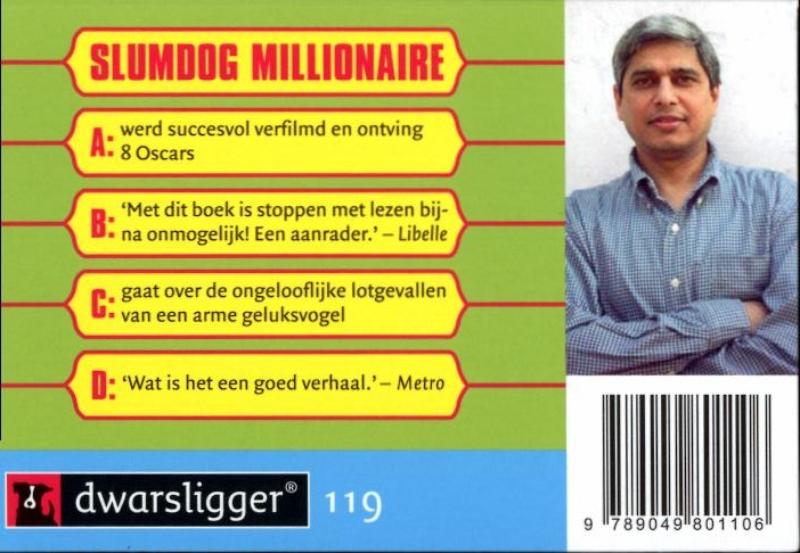 Achterkant van Slumdog millionaire