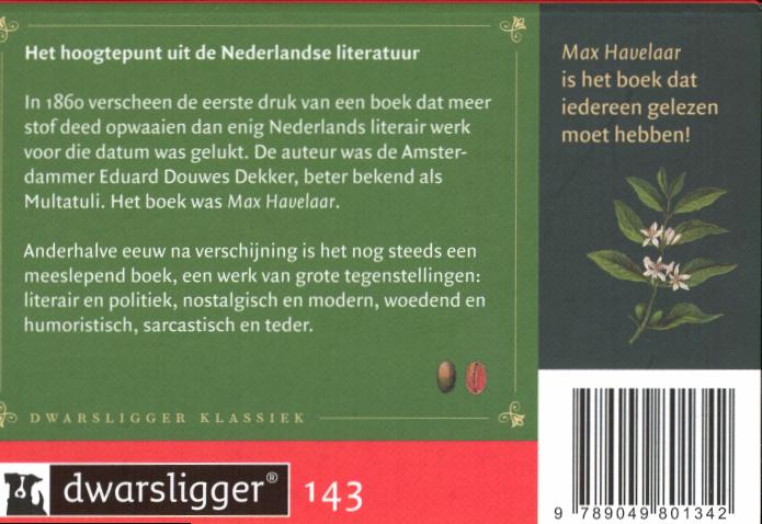 Achterkant van Max Havelaar