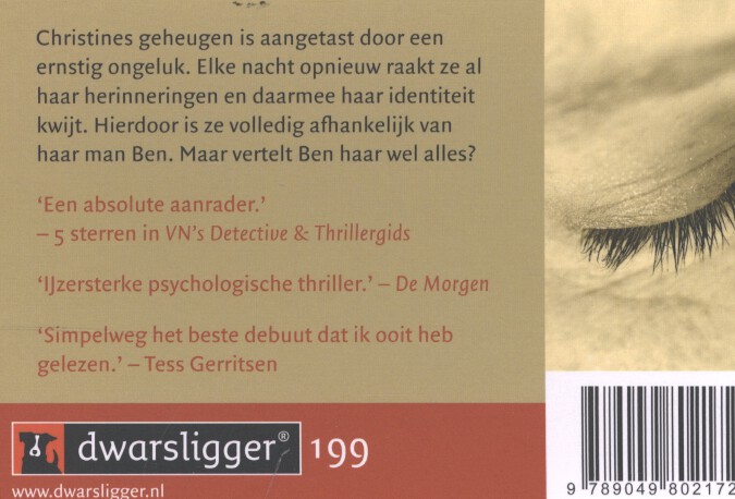Achterkant van Voor ik ga slapen