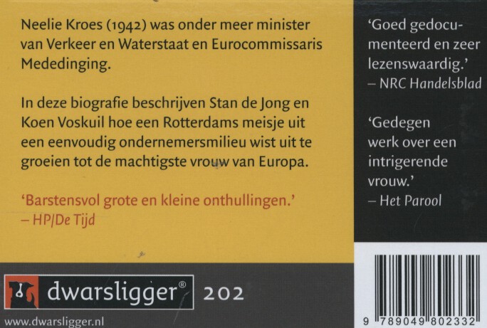 Achterkant van Neelie Kroes