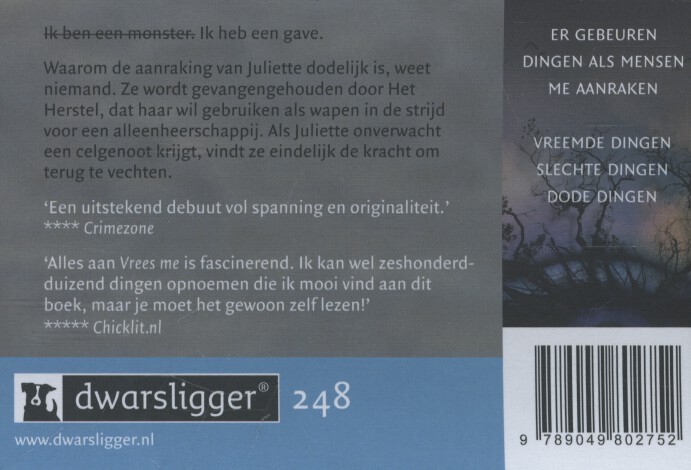 Achterkant van Vrees me