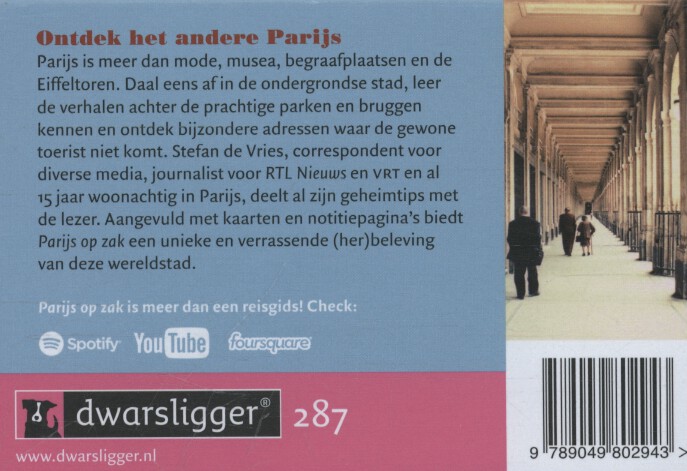 Achterkant van Parijs op zak