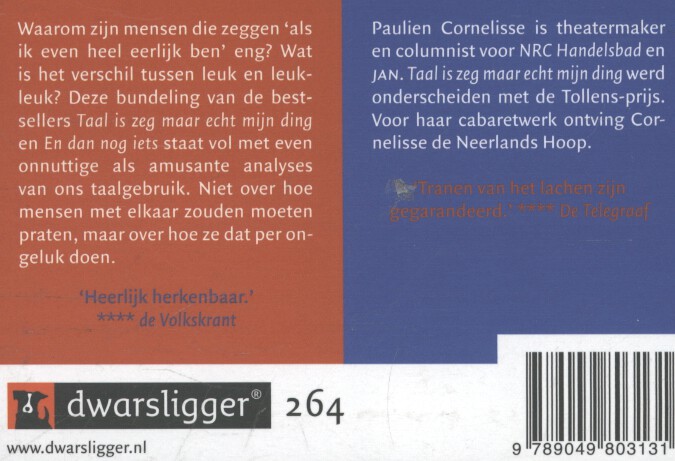 Achterkant van Taal is zeg maar echt mijn ding en dan nog iets