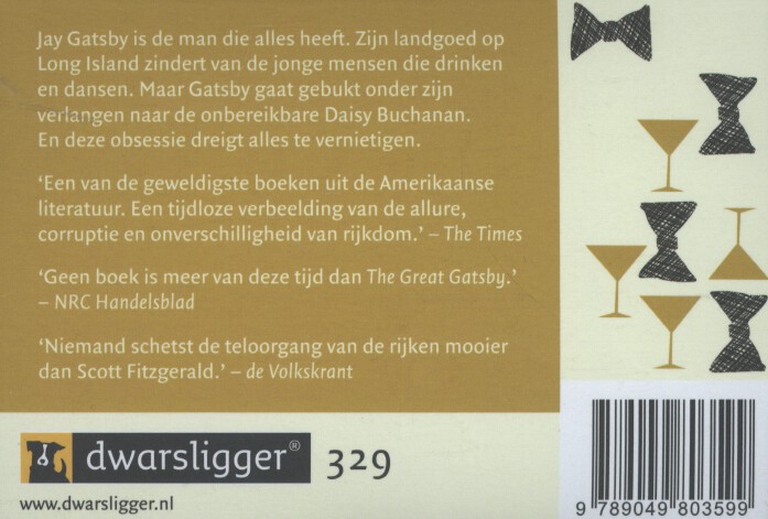 Achterkant van De grote Gatsby