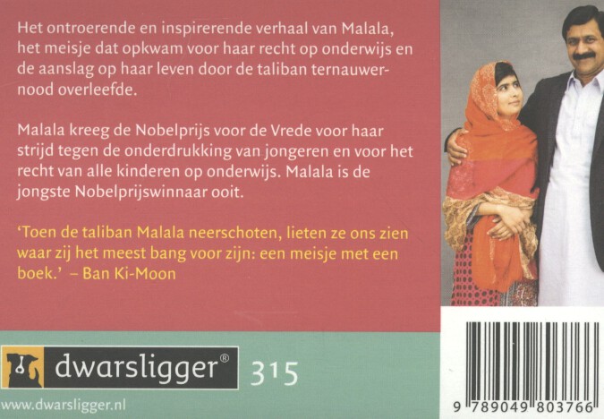 Achterkant van Ik ben Malala