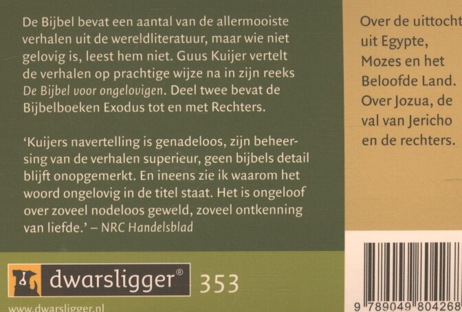 Achterkant van 2 De uittocht en de intocht, Exodus, Jozua, Rechters