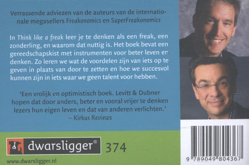 Achterkant van Think like a freak