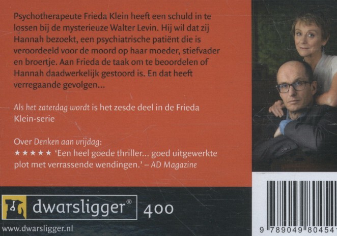 Achterkant van Als het zaterdag wordt