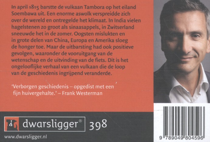Achterkant van De schaduw van Tambora