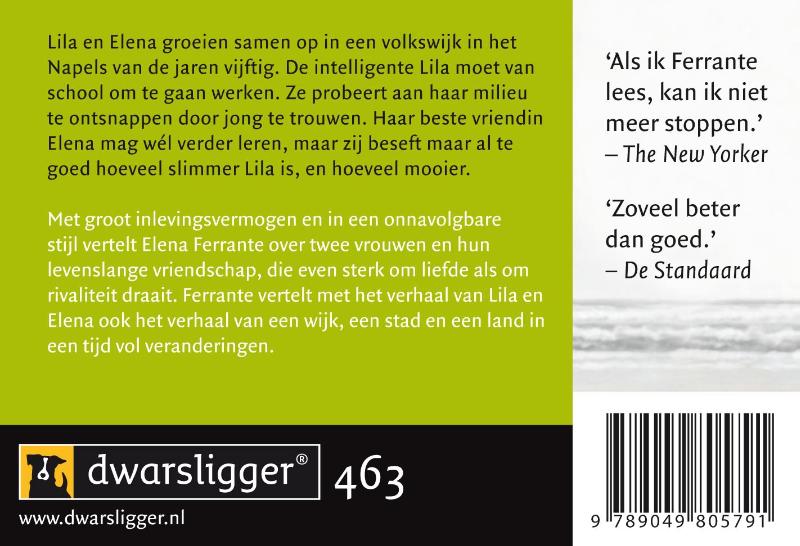 Achterkant van De geniale vriendin