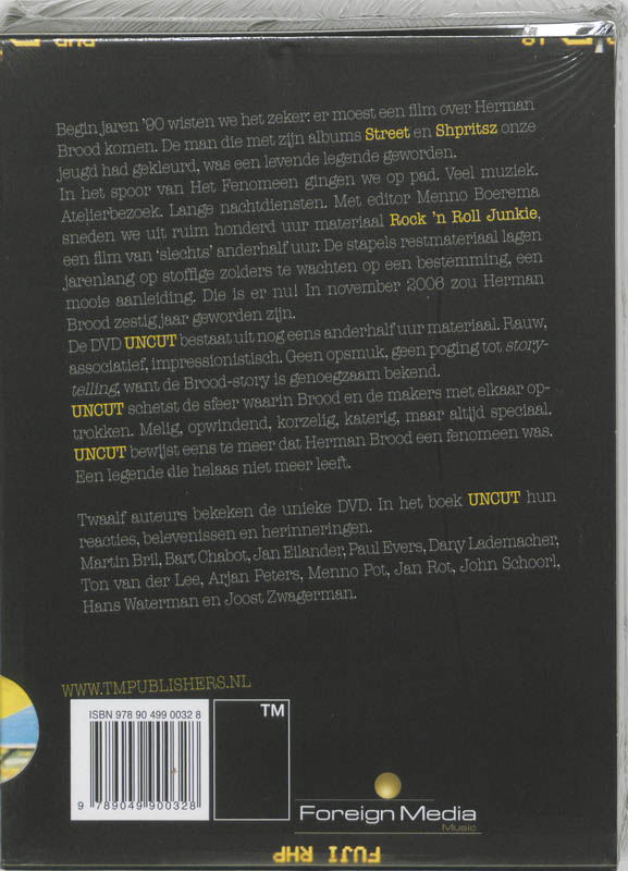 Achterkant van Herman Brood UNCUT