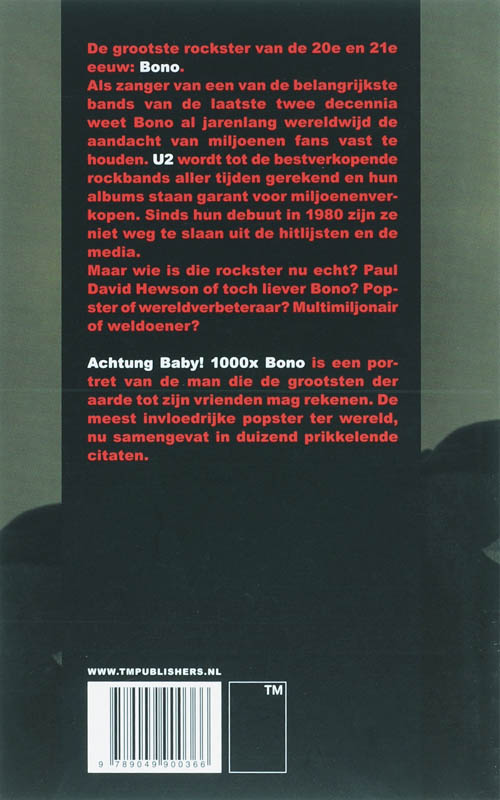 Achterkant van Achtung baby! 1000 x Bono
