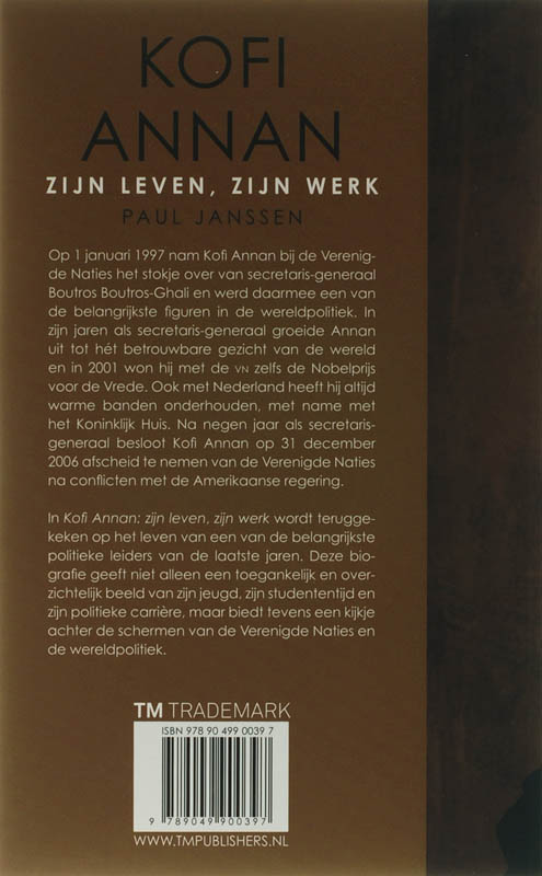 Achterkant van Kofi Annan