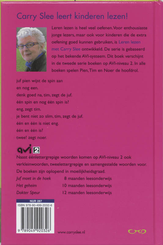 Achterkant van Juf moet in de hoek