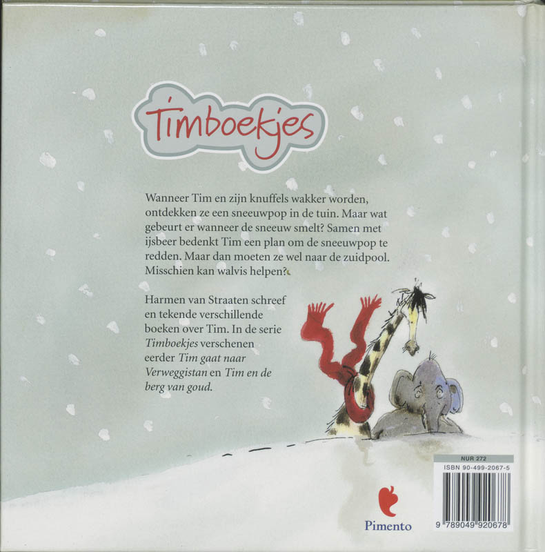 Achterkant van Tim en de sneeuwpop