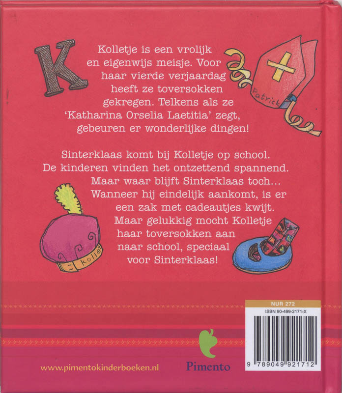 Achterkant van Kolletje tovert een zak met pakjes