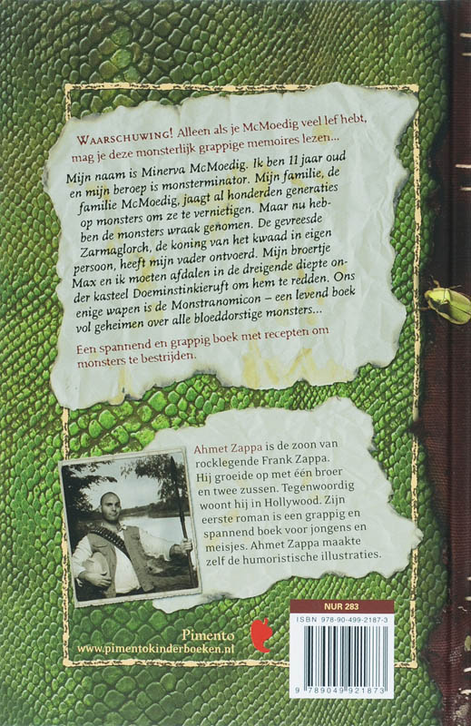 Achterkant van De Monsterlijke Memoires van Machtige McMoedig
