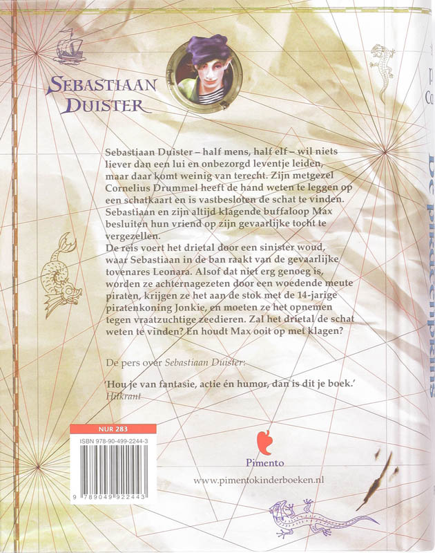 Achterkant van Sebastiaan Duister De piratenprins