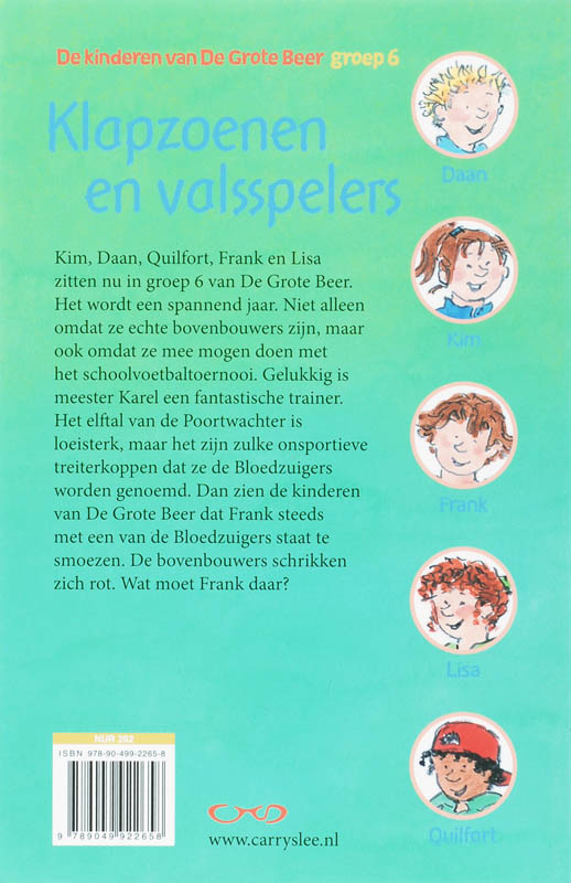 Achterkant van Klapzoenen en valsspelers