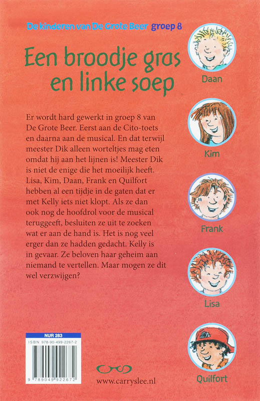 Achterkant van Een broodje gras en linke soep