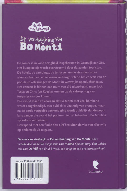 Achterkant van De verdwijning van Bo Monti
