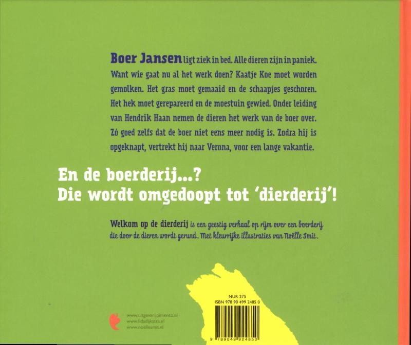 Achterkant van Welkom op de dierderij
