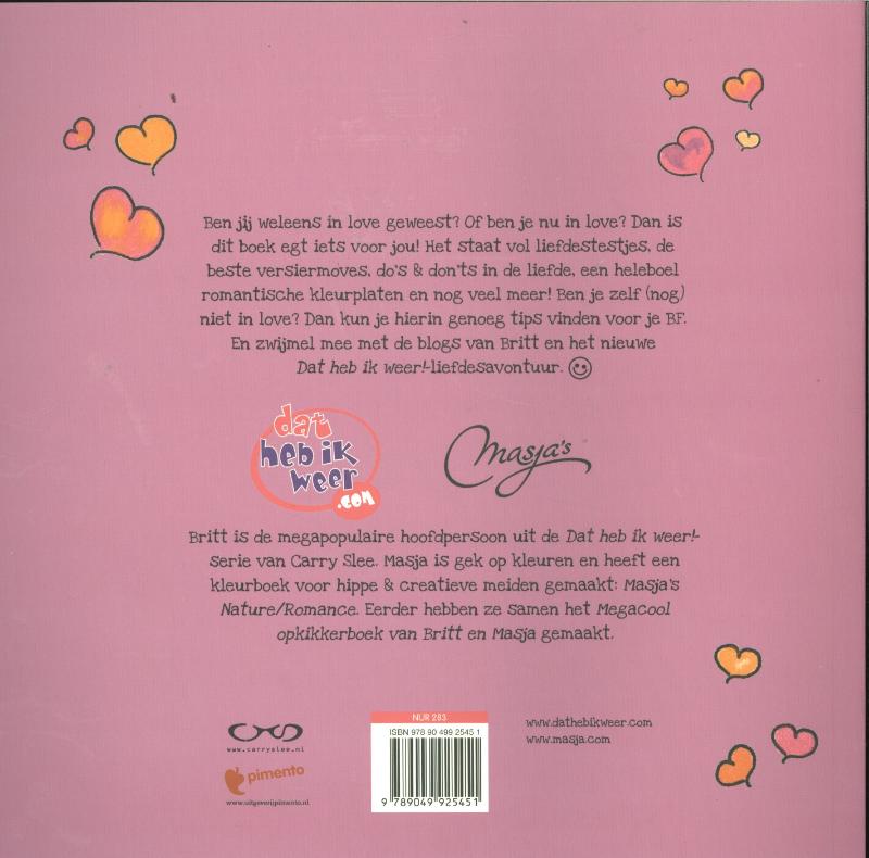 Achterkant van Superromantisch liefdesboek va Britt en Masja