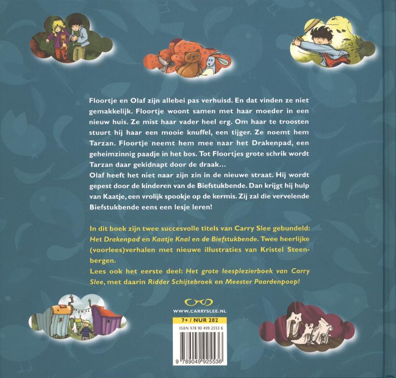 Achterkant van Het tweede grote leesplezierboek van Carry Slee