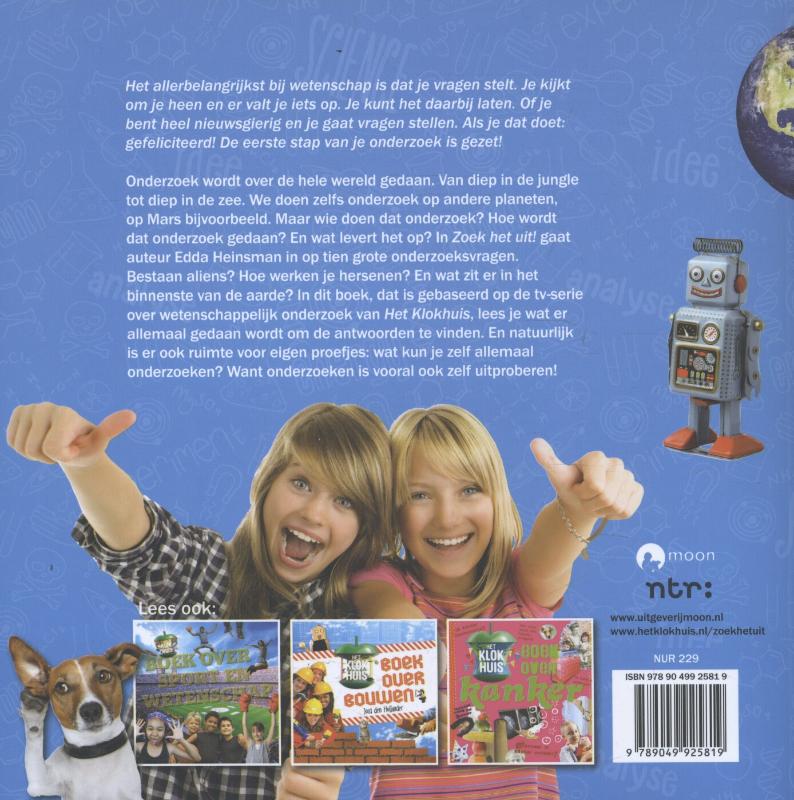 Achterkant van Het Klokhuisboek over onderzoek
