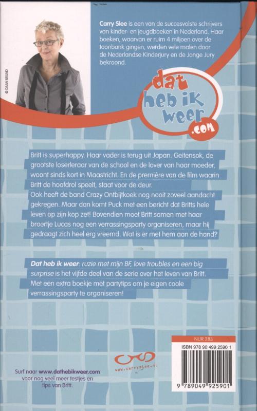 Achterkant van 5: ruzie met mijn BF, love troubles en een big surprise
