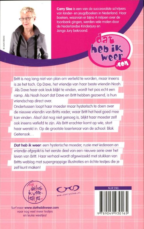 Achterkant van 1 Een hysterische moeder, ruzie met iedereen en vriendje afgepikt