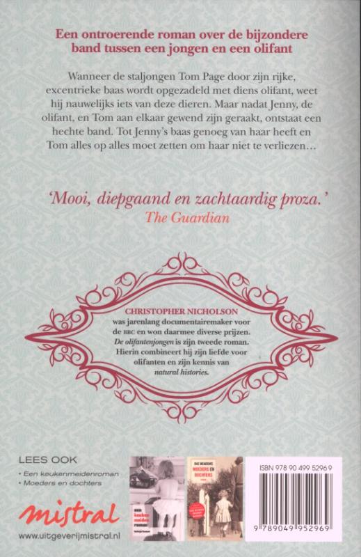 Achterkant van De olifantenjongen