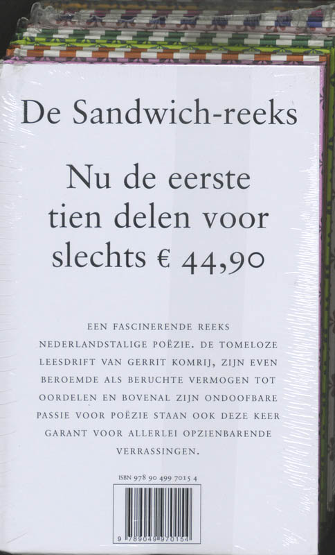 Achterkant van De Sandwich-reeks 1 t/m 10